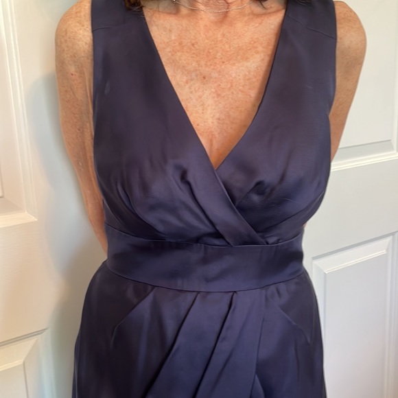 Banana Republic navy silk dress size 00 petite - Picture 2 of 6